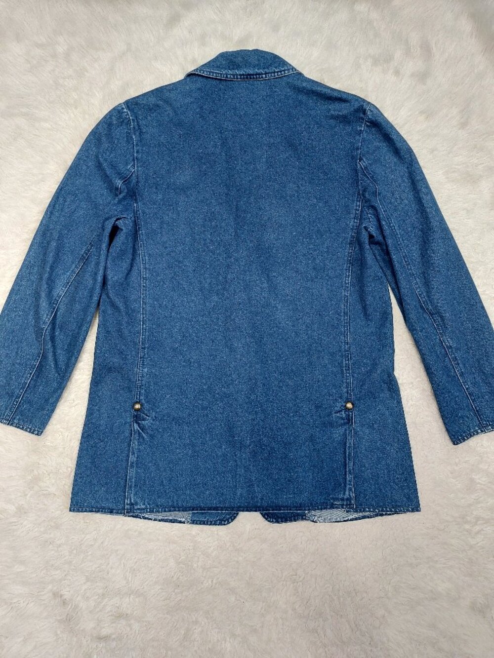 Vintage Bianca Women's Blue Studded Denim Jacket with Embroidered Paisley 10 - Picture 3 of 8